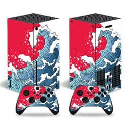 For X-box Series X Console and 2 Controllers Skin Sticker Geometric Lattice Protective Vinyl Decal Full Set for XSX Skin