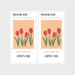 50PCS 5x10cm Rectangle Self-adhesive Thank You Sticker For Small Business Gift Box Seal Label Greeting Package Wholesale Supply