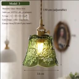Multi-Style Nordic Pendant Lamp Green Glass Ceiling Lighting Kitchen Island Hand Brass Hanging Light Fixtures for Dining Room