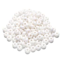 20Pcs 15mm White Brown Acrylic Round Big Hole Beads Loose Spacer Bead For DIY Necklace Bracelet Earring Jewelry Making Accessory