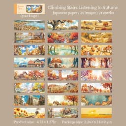 Journal GO 24pages Scenic View Landscape Sticker Book 4-Season Long Strip Decals for Journaling Scrapbooking Planners DIY Crafts
