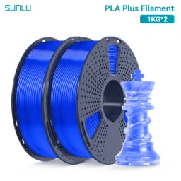 SUNLU 2Roll PLA Plus/Clear Filament 1.75mm +/- 0.02 mm 1kg Spool (2.2lbs) Neatly Arranged No Knot Filament Fit Most FDM Printer