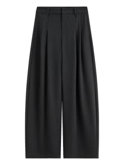 FSLE 2026 Fall Winter Women's Chic Versatile Gray Pleated Barrel Leg Dress Pants with Flowy Fit - Flattering for Daily Wear