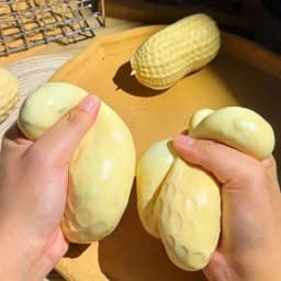 Buttery-Soft Peanut Crunchy Squishy Stress Ball Handmade Fidget Toy Squeeze Ball ASMR Sensory Toys for Adults