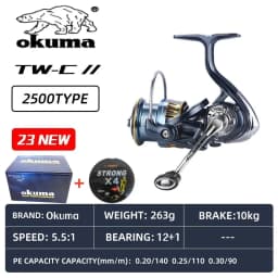 Okuma Precision Seamless Spinning Wheel Fish Wheel 1000-5000, Surface Anti Oxidation and Anti Rust Treatment