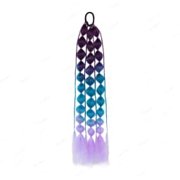 Synthetic 1Pcs Ponytail Extension Corlorful Bubble Braid Long Lantern Braided Ponytail with Hair Tie Straight Hairpieces