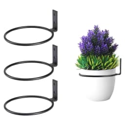 Wall Mounted Flowerpot Holder Metal Planter Hook Bonsai Hanging Basket Ring Planter Pot Stand Indoor Outdoor Gardening Decor