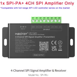 Miboxer SPIW5-4 5 in 1 SPI LED Controller WiFi+2.4G RF Remote Control 4-Channel SPI-WL4 ESP32 WLED Pixel Strip Signal Amplifier