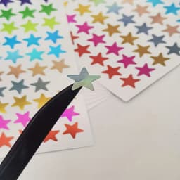 5pcs colored star stickers - perfect for DIY crafts, planner decorations, and journal decorations.