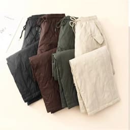 Spring Autumn Down Cotton Trousers 2025 New Loose Women's Clothes Straight Leg Pants Solid Color Fashion Female Wide-Leg Pants