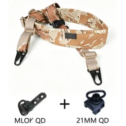 Tactical Adjustable 1/2 Point Crossbody Rope Nylon Rifle Shoulder Strap Outdoor Hunting AR15 Sling with M-system QD+21MM QD