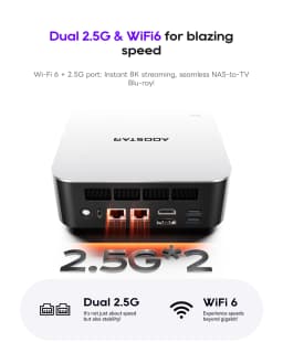 Aoostar Maco 6850H Mini Pc, Amd Ryzen 7 Pro 6850H 8C16T, 24Gb Lpddr5, 1Tb Pcie 4.0 Ssd, Hdmi+Dp+Usb4, Wifi 6, 2.5g Lan, Windows 11 Pro