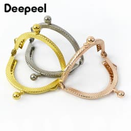 5/10Pcs Deepeel 5cm Embossed Metal Coin Purse Frame Bag Handle Double Ear Wallet Kiss Clasp DIY MouthGold Bags Pendant Accessory