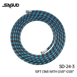 Airbrush Hose 1.8m 1/8” Thread Nylon Braided Air Hose and a Fitting Adapter 1/8” Male - 1/4” Female for Most Airbrush Accessorie