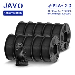 JAYO 3D Filament PLA + 2.0 10 Rolls Upgrade PLA plus 3D Printer Filament Neatly 3D Printing Material For FDM Multicolor