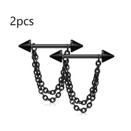 1 Pair Stainless Steel Punk Nipple Piercing for Women 14G Black Rose Flower Heart Nippie Ring Sexy Body Piercing Jewelry