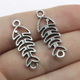 20pcs Fish Bone Charms For Jewelry Making Antique Bronze Silver Color Pendants DIY Crafts Making Findings Handmade Jewelry