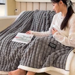 Plush Warm Winter Blanket Solid Plaid Coral Fleece Soft Thick Bed Blankets for Sofa Single Double Couple Furry Bedspread