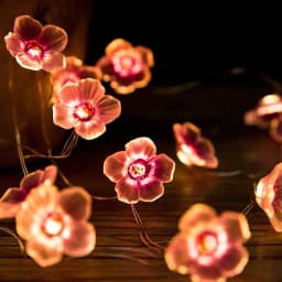 20/30 Led Lights Pink Cherry Blossom String Lights Christmas Holiday Party Decor Led Light Garland Sakura Hanging Light String