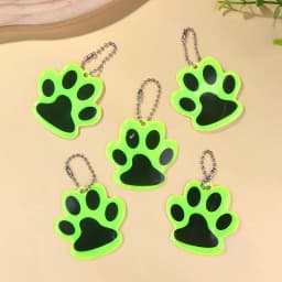 10Pcs Paw Reflective Keychain Outdoor Night Safety Kids Pet Double-sided Reflective Backpack Accessories Pendant