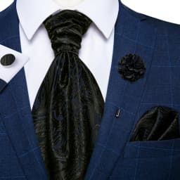 Classic Wedding Ascot Tie For Men Yellow Gold Red Paisley Floral Scarf Neck Tie Brooch Pin Set Cravat Ascot Tie For Banquet