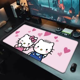 Pink Cartoon Hello Kitty Mousepad HD Printing Computer Gamers Locking Edge Non-slip Mouse Pad XXL90x40cm Keyboard PC Desk Pad