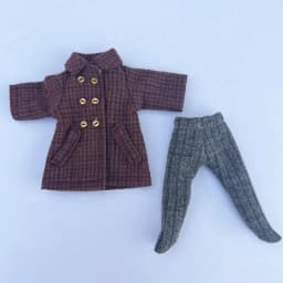 New Ob11 Clothes Plaid Windbreaker Coat Long Coat Pants Doll Warm Clothing For Molly,Gsc Body, Ymy, P9, Obitsu11, 1/12 Bjd Doll