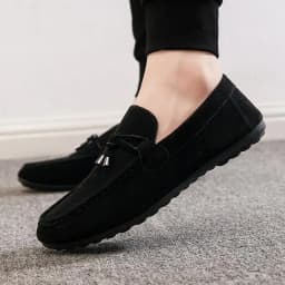 Summer Red Suede Loafers Men Shoes Slip On Soft Moccasins Breathable Flats Men's Driving Shoes Men Leather Casual Shoes Handmade