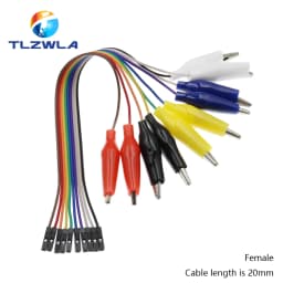20MM 30MM 10Pin Double-end Alligator Clips jump Wire Male Female Crocodile Clip Test Lead Jumper Wire Line Cable DIY Connection