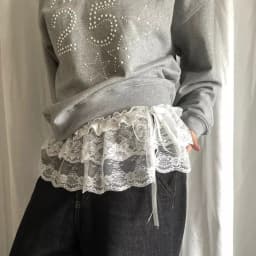 Summer Women's Korean One-Piece Belted Overlap Lace Skirt Apron A-Line Skirt INS Short Lace Layered Gauze Skirt With Tie Up