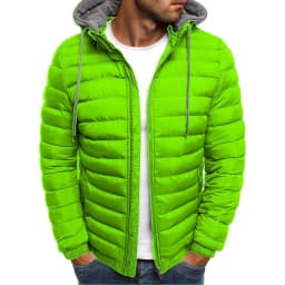 Korean Men Cotton Pad Parka Coat Autumn Winter Male Solid Warm Hooded Zip Up Hoodie Coats BSD-M-05