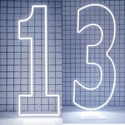 Extra-Large LED Neon Numbers Sign 76cm/100cm Stand up & Wall Mounted for Birthday Wedding Celebration Party Decor