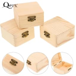 8x8x4.7cm Plain Natural Wooden Packing Box Storage Box Gift Box Wooden Storage Box Home Sundries Storage Box