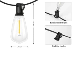 ST38 Festoon 220V LED Globe String Light Fairy LED Outdoor For Birthday Party Garden Decor Garland Lamp Street Patio Backyard