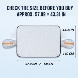 Car Windshield Cover for Snow and Ice with Side Mirror Covers, Silver Winter Frost Protector, 57.09 X 43.31 Inches, Front Windshield Coverage for Outdoor Parking at Home, at Work or in Driveways