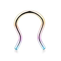 WKOUD Clear Flexible Septum Retainer Plastic & Surgical Steel Nose Septum Ring Piercing Jewelry For Women Men Sean