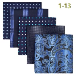 5 PCS Mens Pocket Square Set Assorted Handkerchief Multi Styles Paisley Floral Suit Large 32cm Hanky Business Accessories
