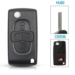 KEYYOU 4 Buttons Flip Car Remote Key Fob Blank Case Shell Fob For Peugeot 1007 For Citroen C8 For Fiat Uncut Blade CE0523 CE0536