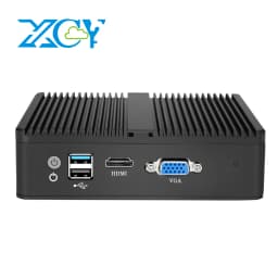 XCY Fanless Industrial Mini PC Celeron N2830 4x LAN HDMI VGA SIM Slot 4G Modem WiFi Win7/10 Linux For Firewall Digital Signage
