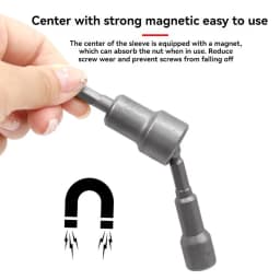1/4 Hex Shank Magnetic Socket Wrench Bits 6-19mm Hex Nut Driver Sleeve for Electric Drill Screwdriver Impact Driver Repair Tools