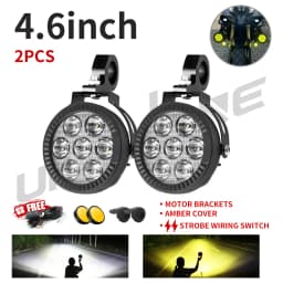 UNISHINE 4.5" Round LED Work Lights Spotlight 3.5inch LED Fog Lights Driving Lamp 6000K 3000K For Motorcycle SUV Trucks 12-32V
