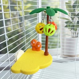 Coconut-shaped Bird Perch Stand Detachable Funny Parrot Play Stands Cartoon Wear Resistant Birdcage Platform