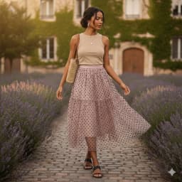 Boho Queens Women Polka Dot High Waist Pleated Ball Gown Maxi Skirt Fashion Mesh Loose Puffy Umbrella Fairy Cake Skirts