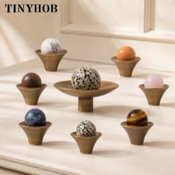 Tinyhob Vintage Antique Bronze Spotted Stone Kitchen Cabinet Furniture Handle with Base / Brass Cupboard Pull Shoe Cabinets