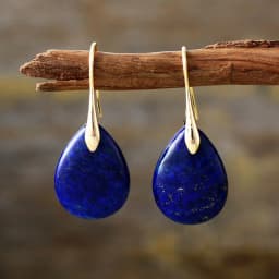 Classy Designer Hook Natural Stone Dangling Huggie Woman Waterdrop Earrings Elegant Gems Jewellery Creative Gifts
