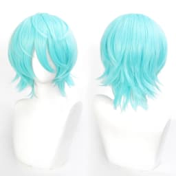 35cm Short Black Spiky Cosplay Wig Pre-Teased Crown Heat Resistant Synthetic Wig Layered Flipped-out Universal Anime Wig