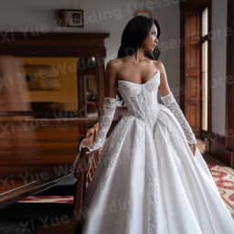 Elegant A Line Women's Lace Applique Wedding Dresses Vestido De Novia Long Sleeve Backless Bride Gowns Customized Robe De Mariée