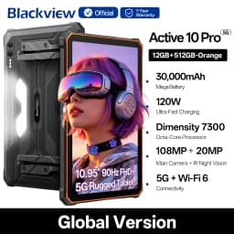 Blackview Active 10 Pro Rugged Tablet Android 5G MTK 7300 Octa Core 11" FHD+ IPS 90Hz 36GB 256GB/512GB 30000mAh Battery 108MP
