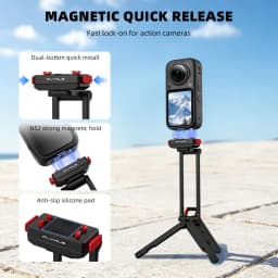 Flymile Metal Tripod for Insta360 Ace Pro 2 X6 X5 Accessories Camera Rotatable Quick-release Mount Tripod Magnetic Bracket Grip