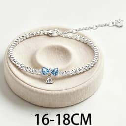 2026 New 925 Silver Purple Plant Bee Specimen Women's Tennis Adjustable Bracelet Display Tool DIY Exquisite Charm Jewelry